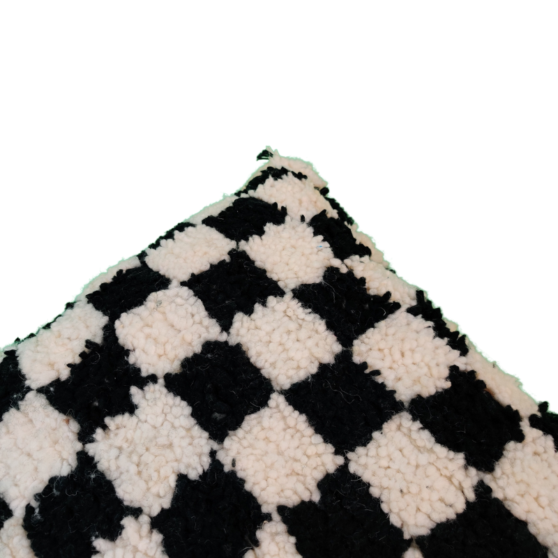 Berber cushion black chessboard
