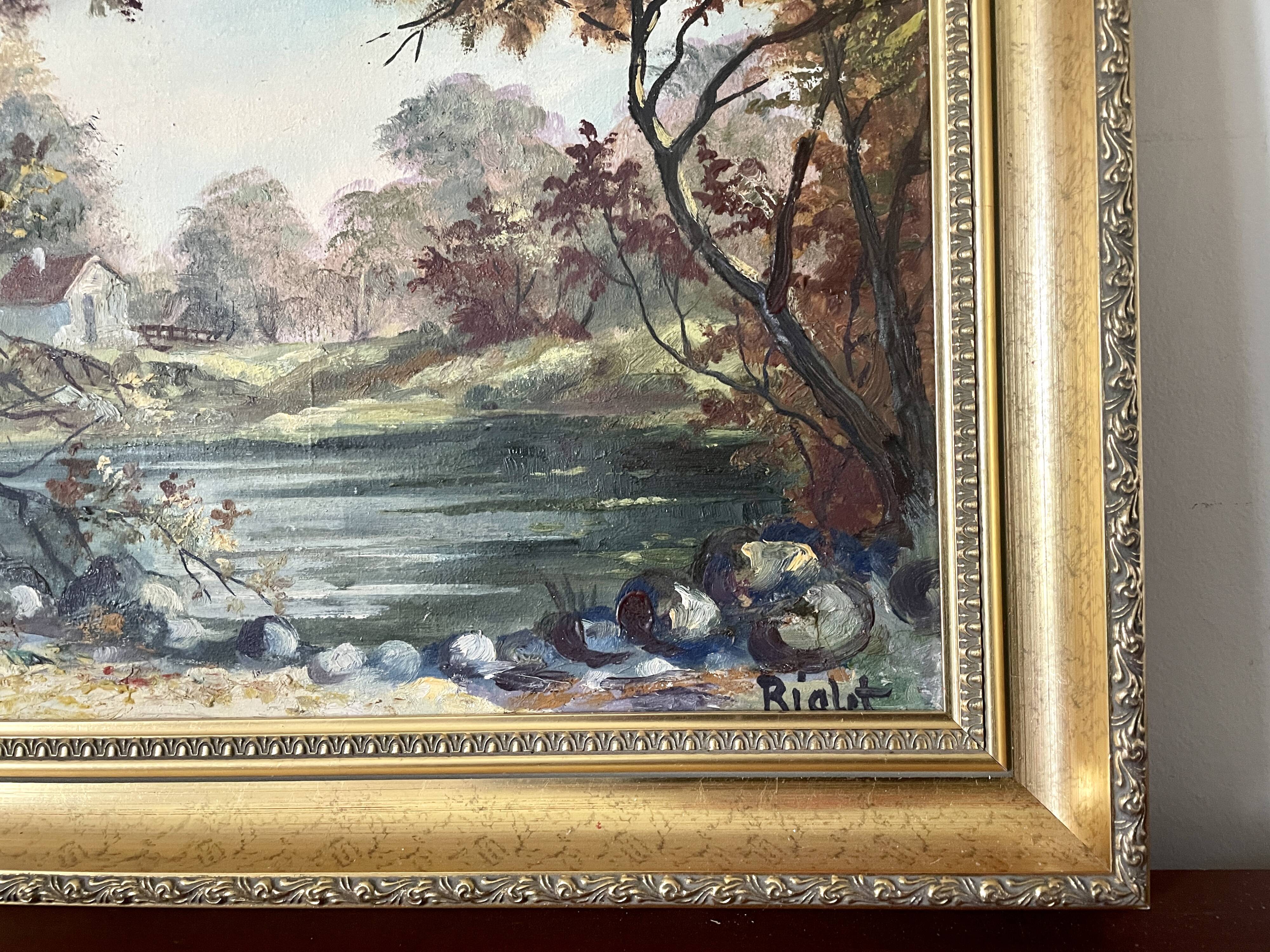 Diptyque oils on canvas signed Rialet