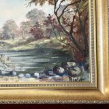 Diptych of oils on canvas signed Rialet