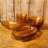 Set of amber brown Vereco bowl