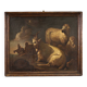 Beautiful 17th century painting, bucolic landscape with goats