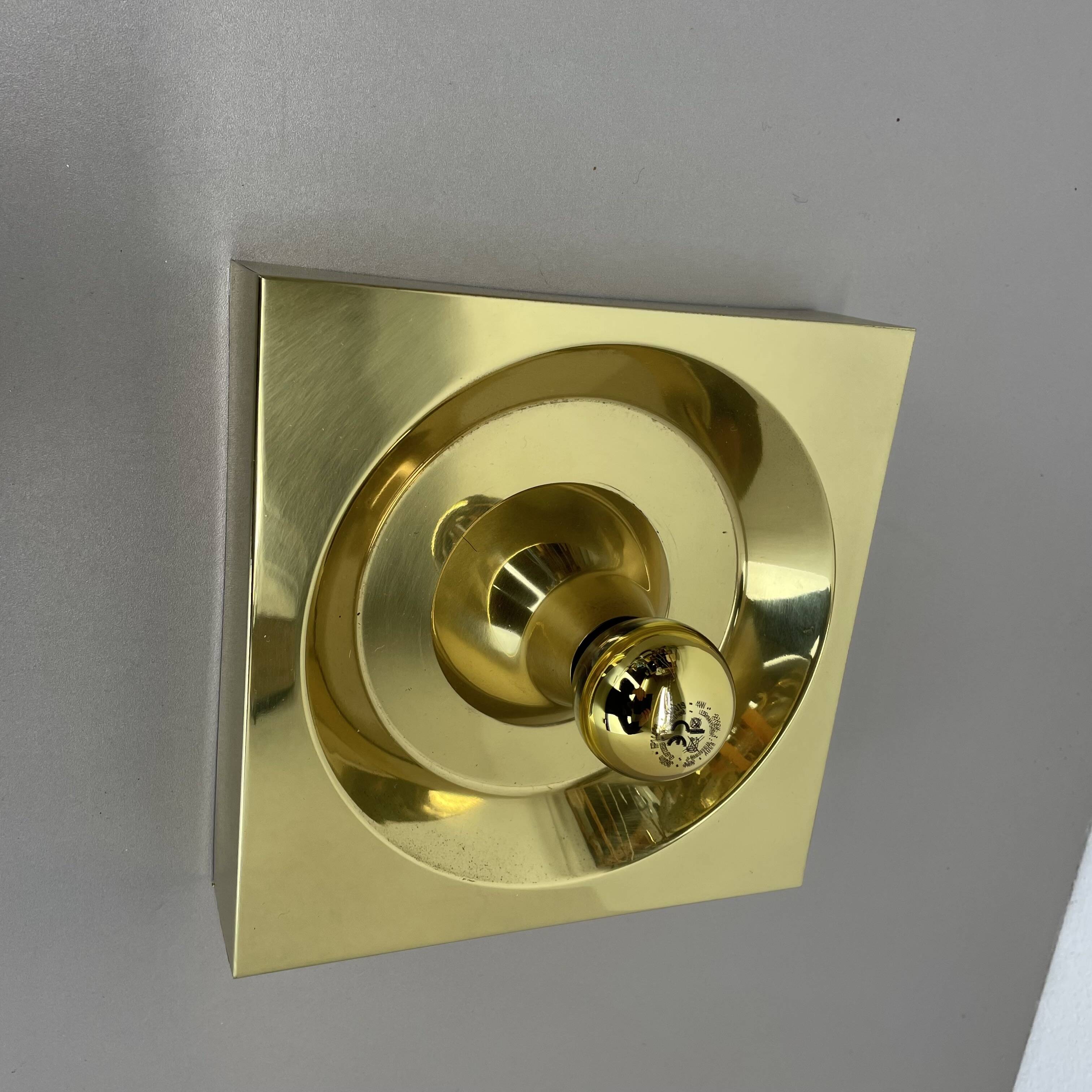 Rare Brass Pop Art Metal Wall Light by Klaus Hempel for Kaiser Leuchten, 1970s