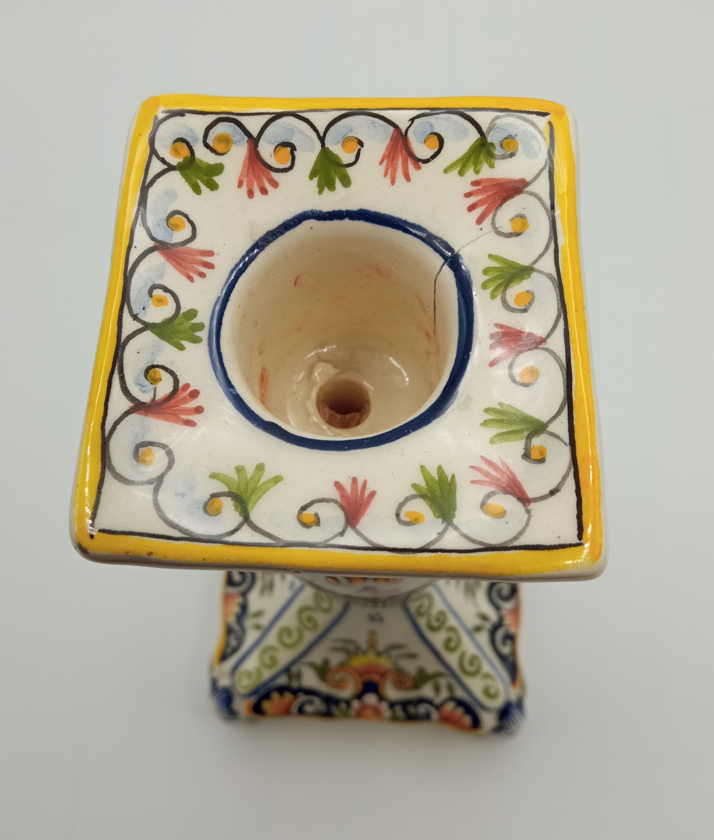 Pair of candlesticks in faience