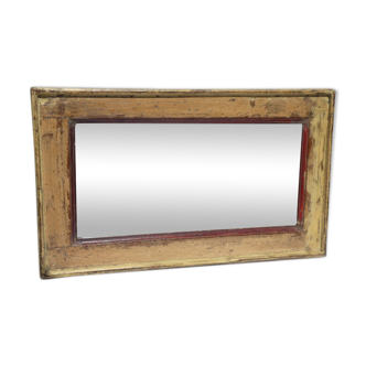 Miroir bois vieux teck patine jaune 58x3x34cm