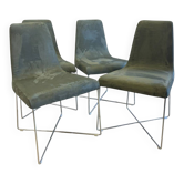 Design chairs Ligne Roset - So by Soda design - green velvet.