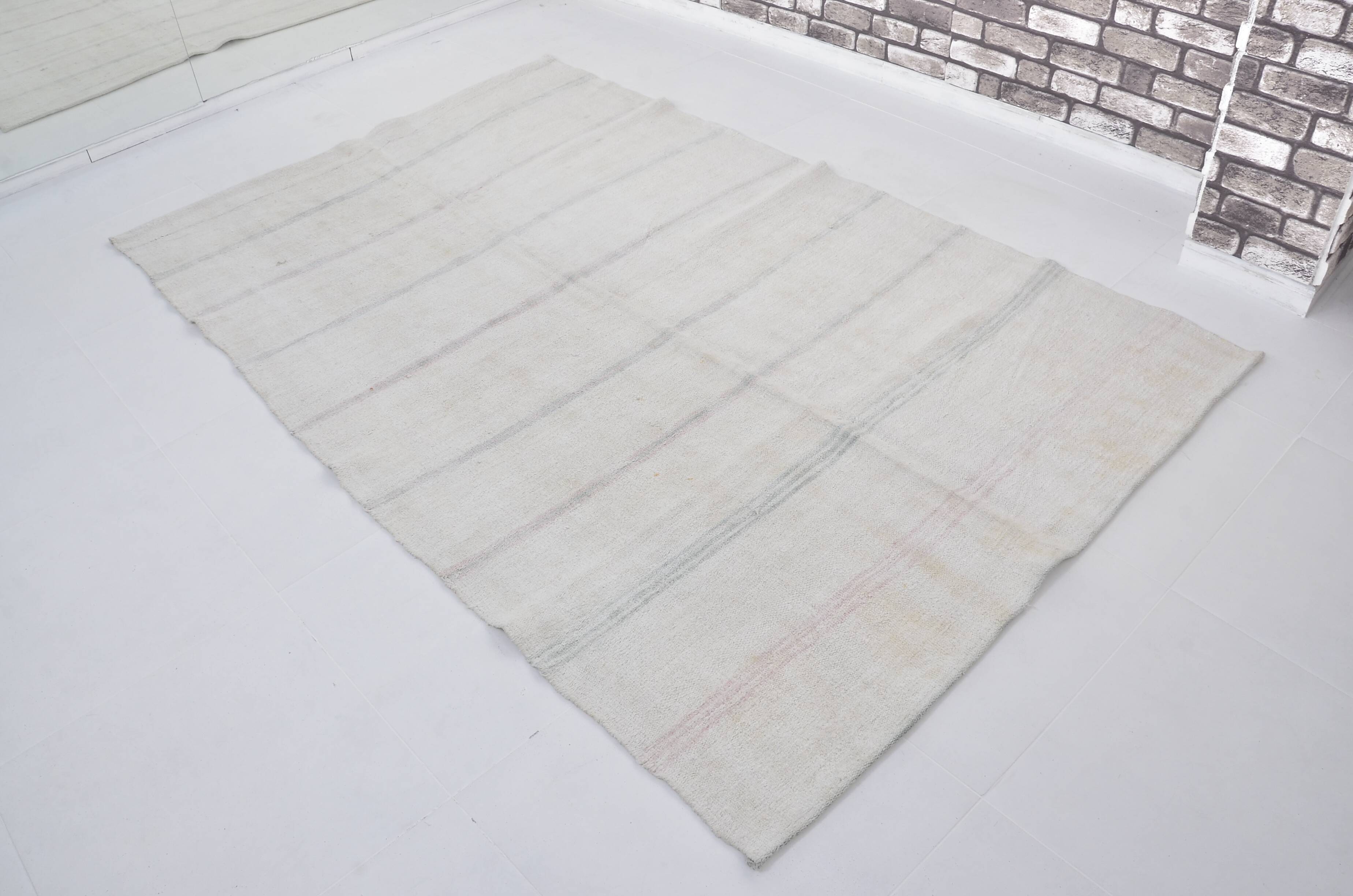 Stripe Neutral Vintage Hmep Kilim Rug sku 3678