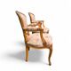 Pair of Louis XV cabriolet armchairs in floral fabric