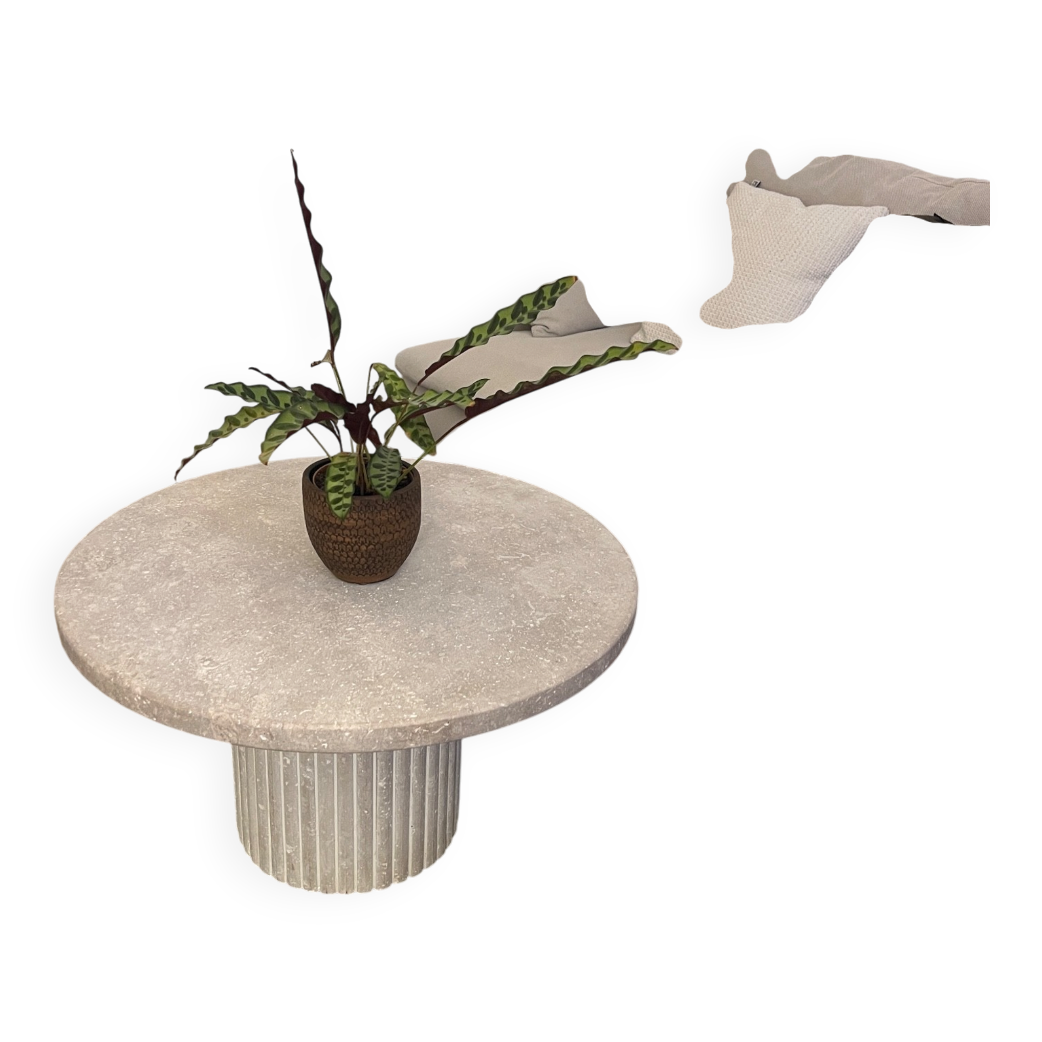 Beige Avenue travertine coffee table