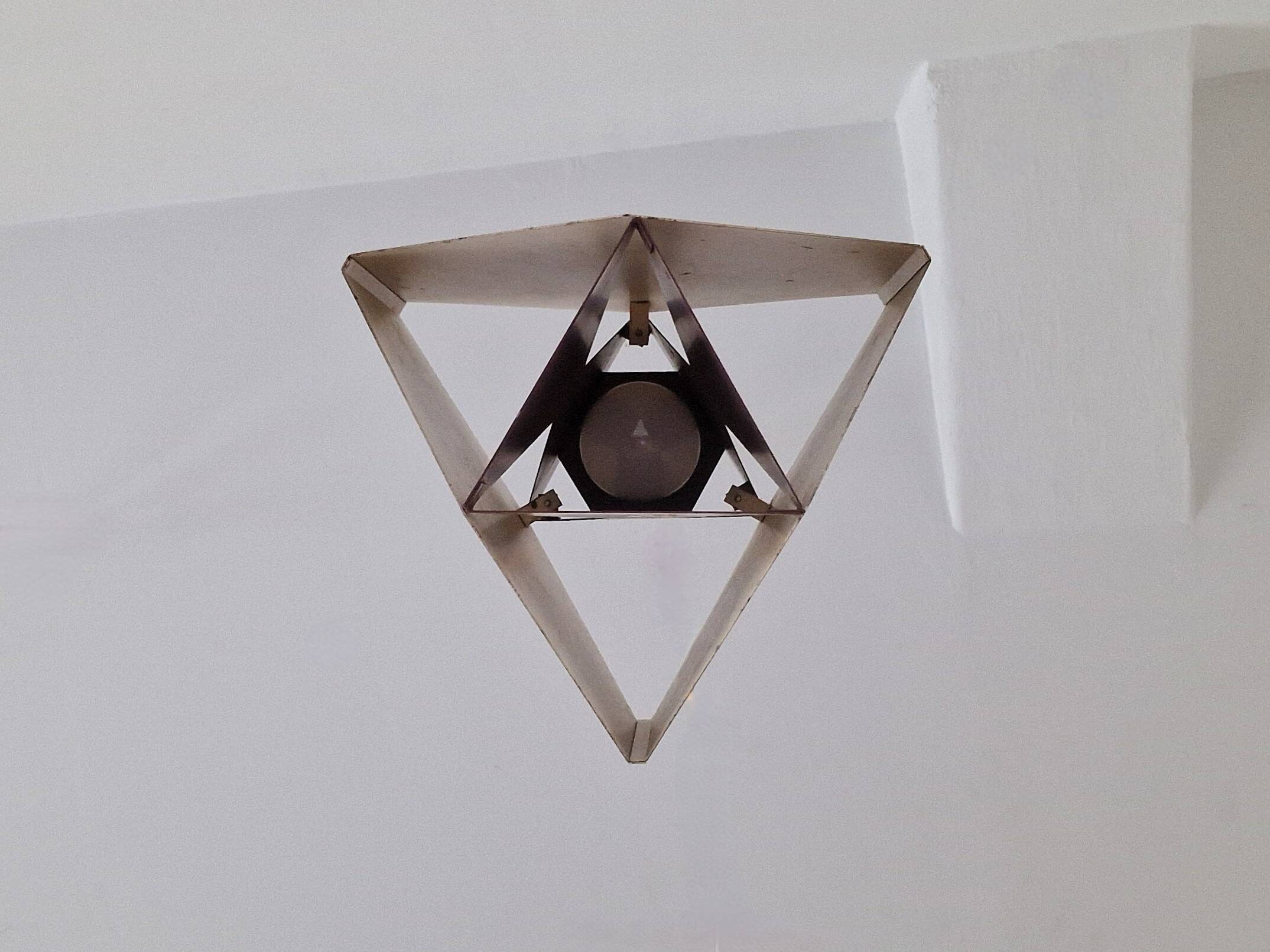 Set of 2 purple Seks-Tre pendant lamps by Ole Panton for Lyfa, Denmark 1960's