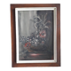 Old oil painting representing a still life
