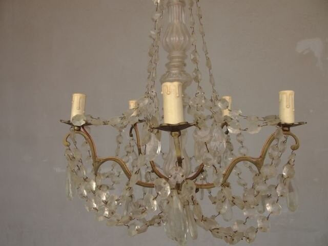 Chandelier pendants and garlands to 6 lights around 1900