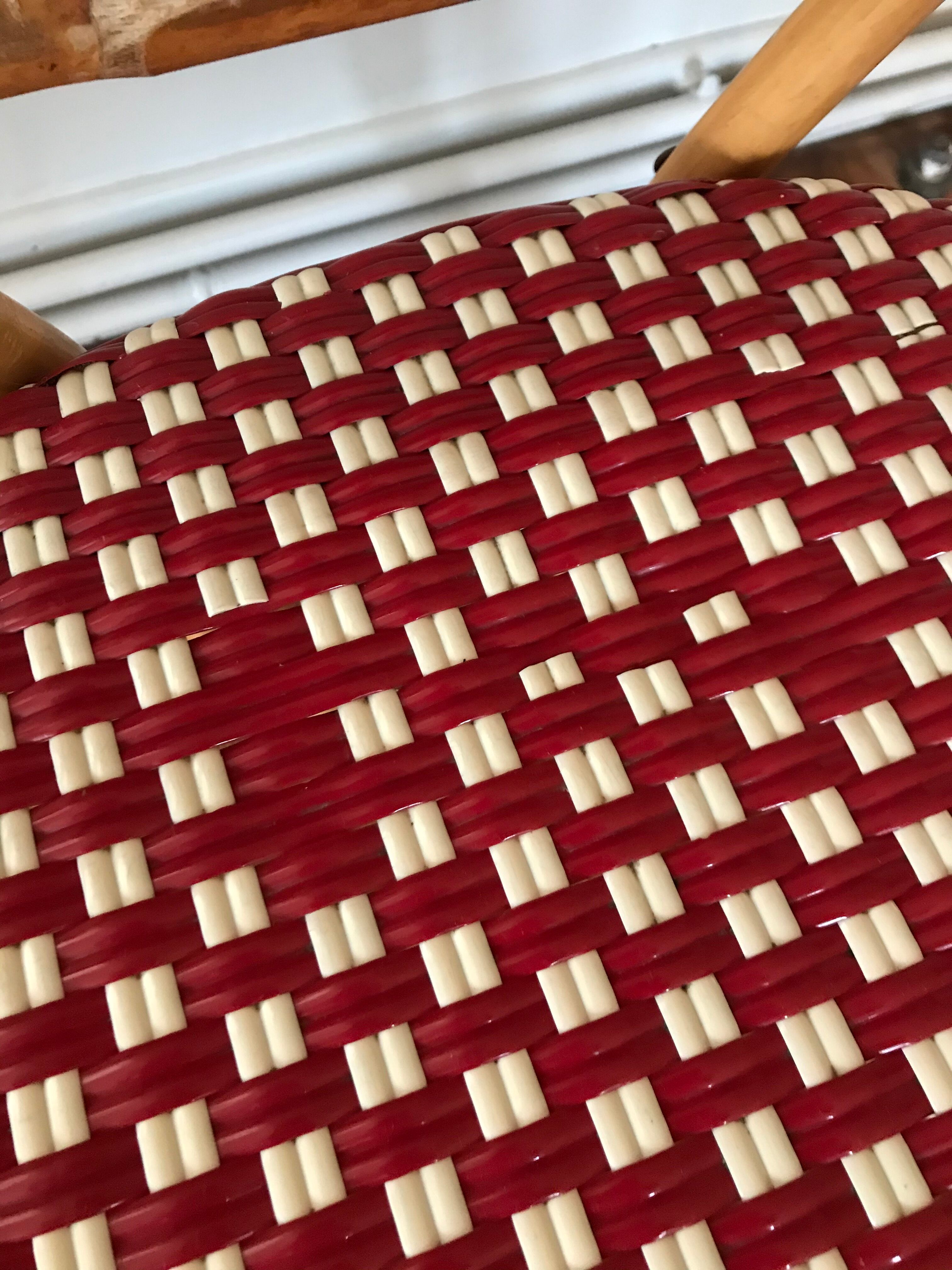 Rattan bistro chair and braiding