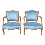 Pair of Louis XV cabriolet armchairs