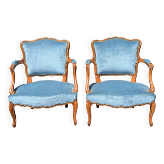 Paire fauteuils cabriolet Louis XV
