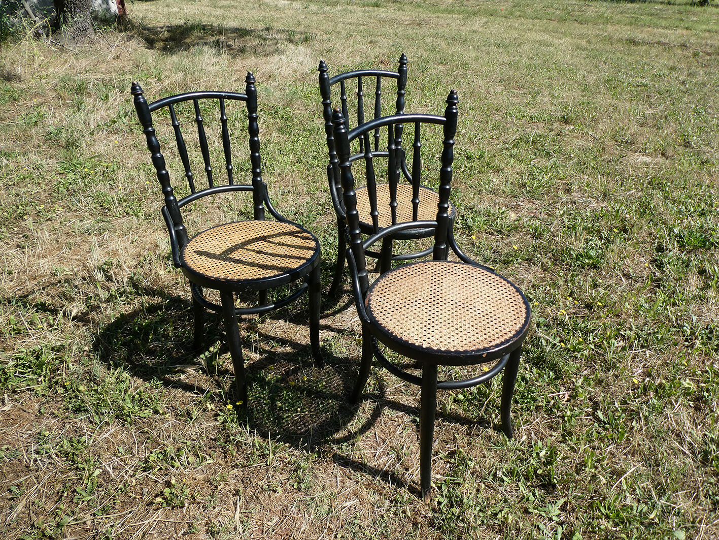 Lot de 3 chaises bistrot Fischel noires