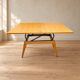 Table basse transformable scandinave en bois clair, années 60