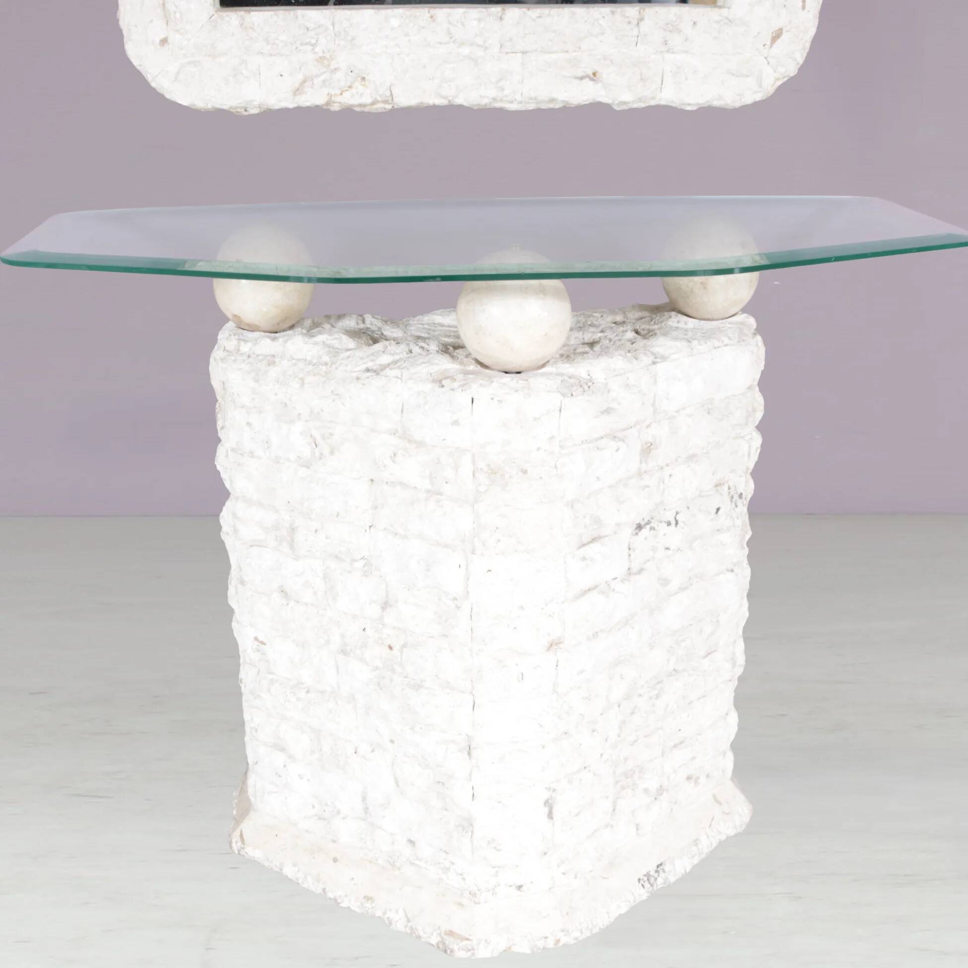 1980s console table with mirror by Magnussen Ponte, Italy
