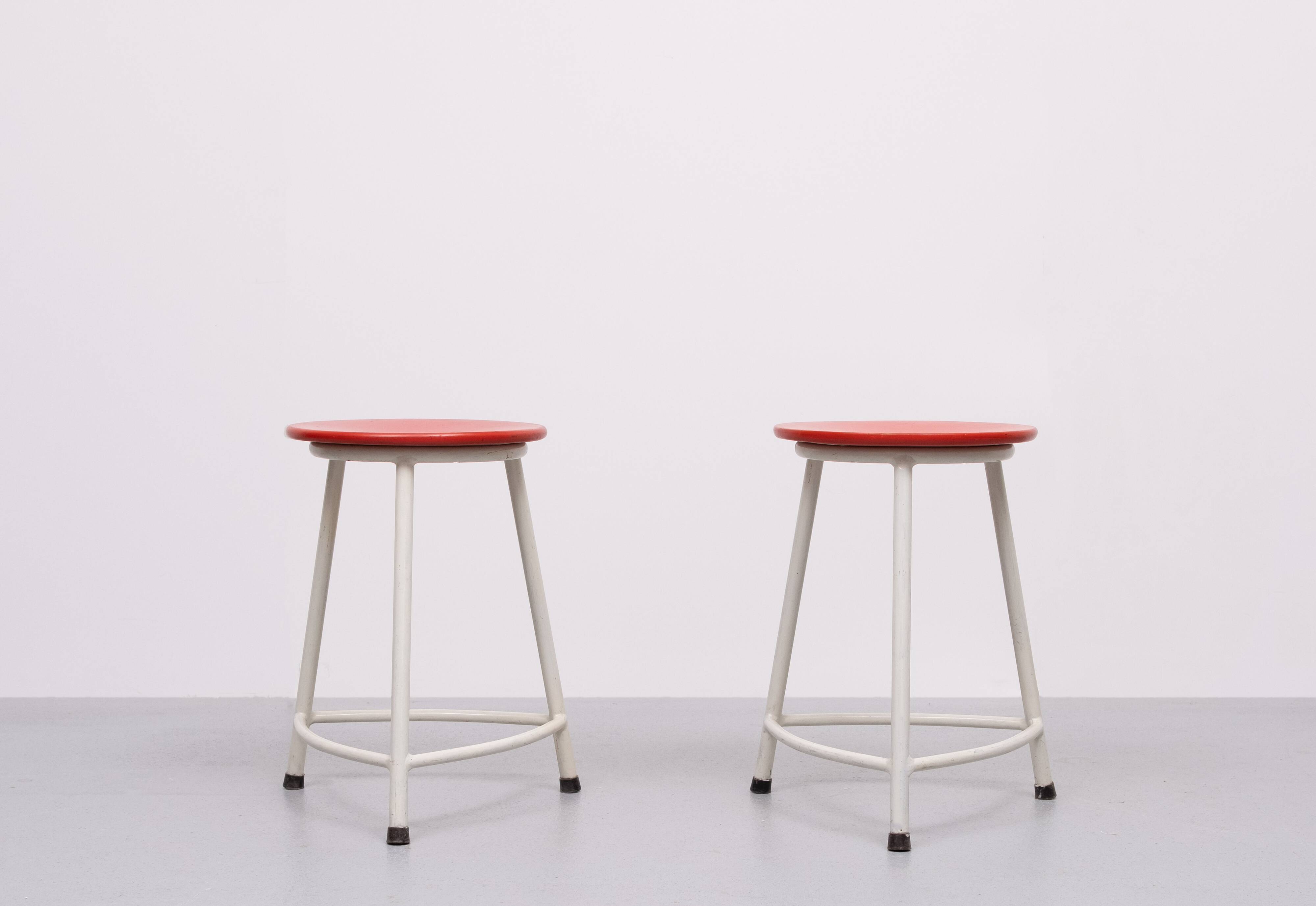 pair Ahrend de Cirkel Stools Design Friso Kramer 1950s Holland