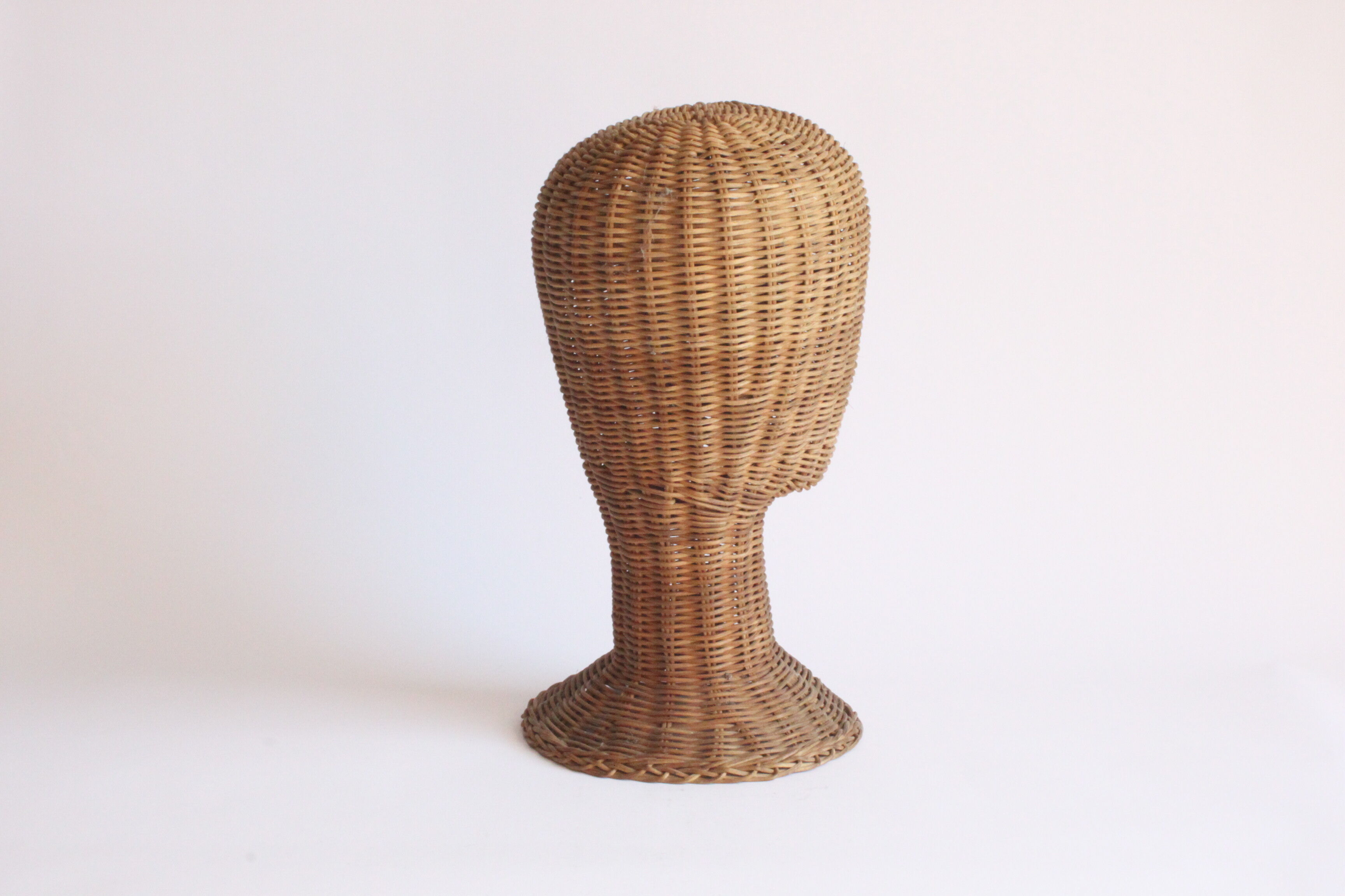 Rattan mannequin head, 1950s.
