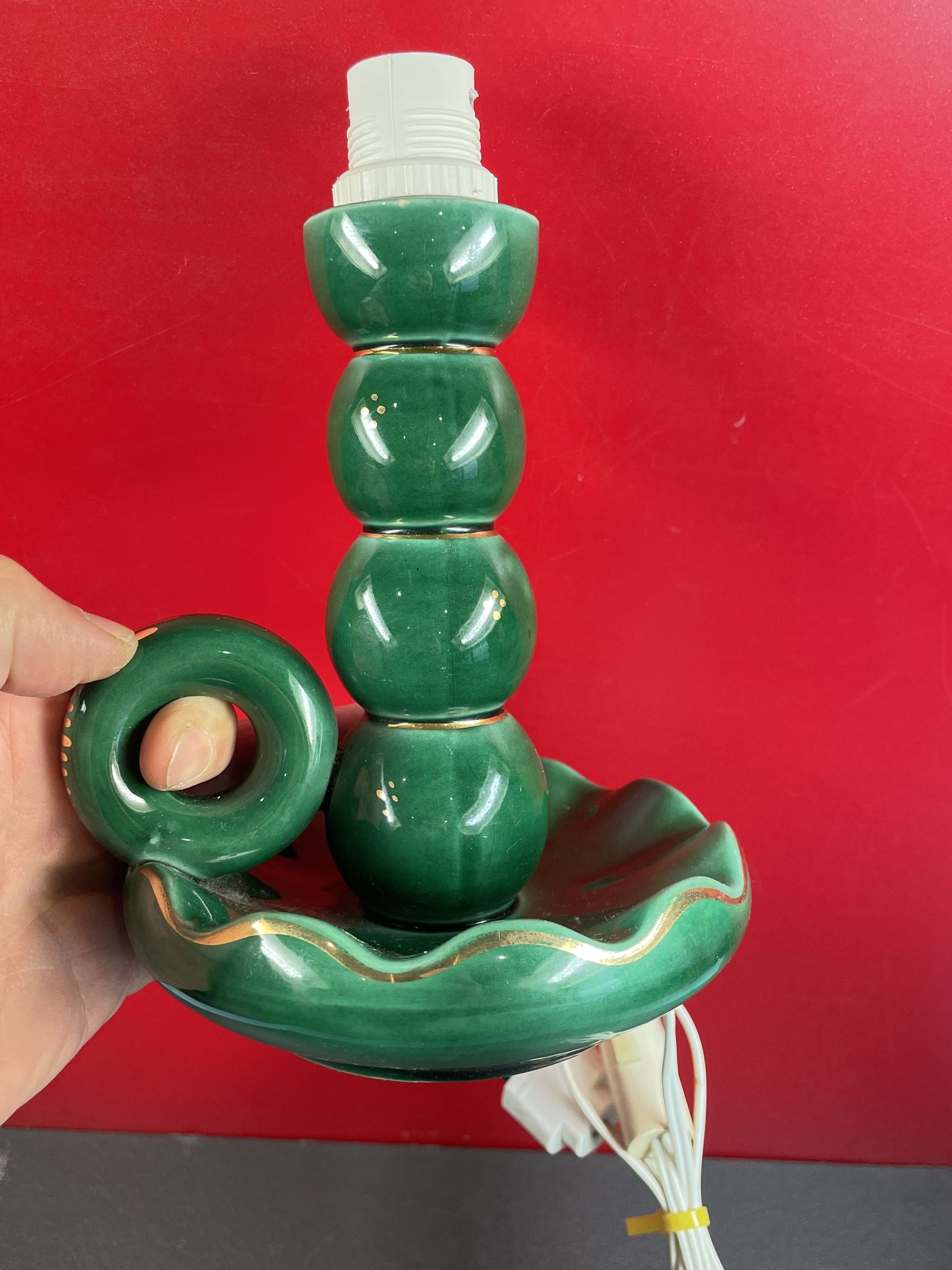 foot of lamp candlestick faience of St Clement around 1950