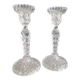 Pair of antique molded glass candlesticks