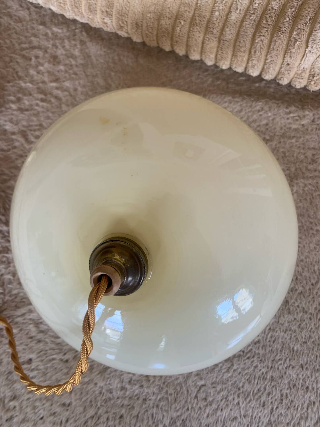 Vintage opaline globe pendant lamp / portable lamp