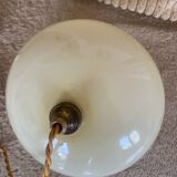 Vintage opaline globe pendant lamp / portable lamp