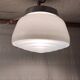 XXL industrial-style opaline globe ceiling light - mid-20th century