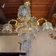 Antique crystal and bronze chandelier from the 19th century