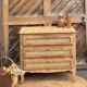 Antique oak commode with cane work - 3 drawers