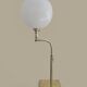 Antique brass and opaline glass lamp – Modernist piece, 1940s