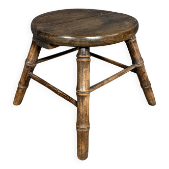 Faux bamboo stool made of beech wood