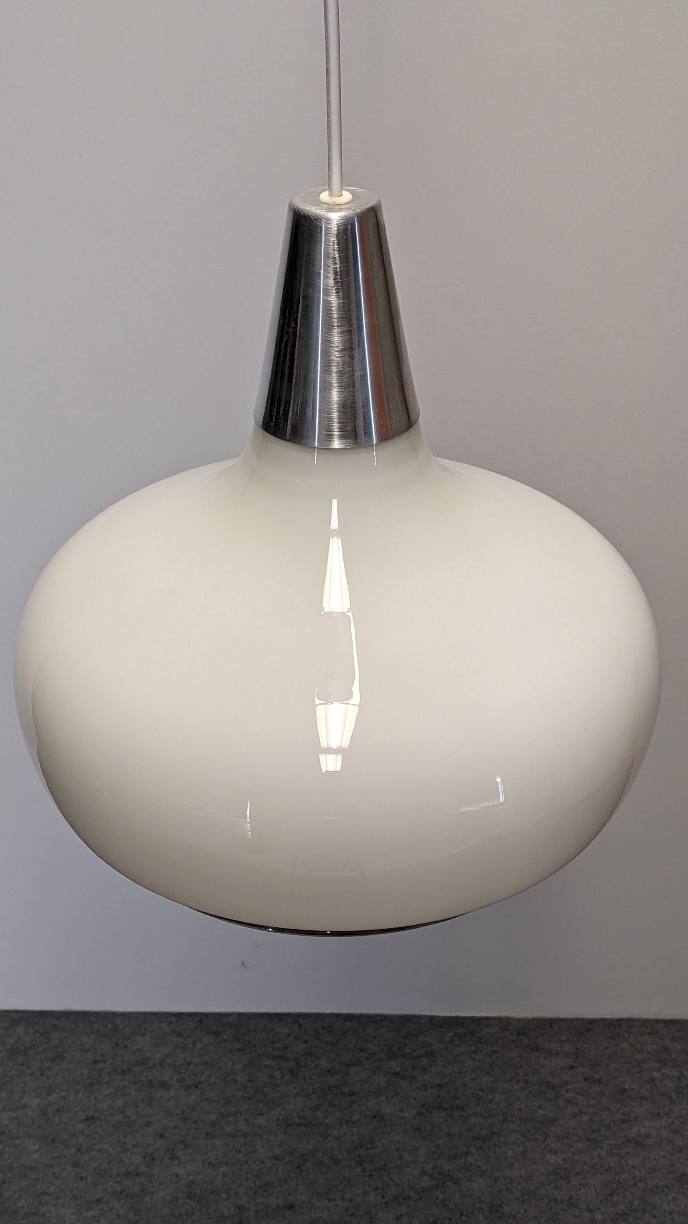 White opaline pendant light from the 60s/70s