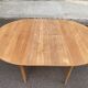 Table à manger scandinave ronde extensible décapée en teck 115cm