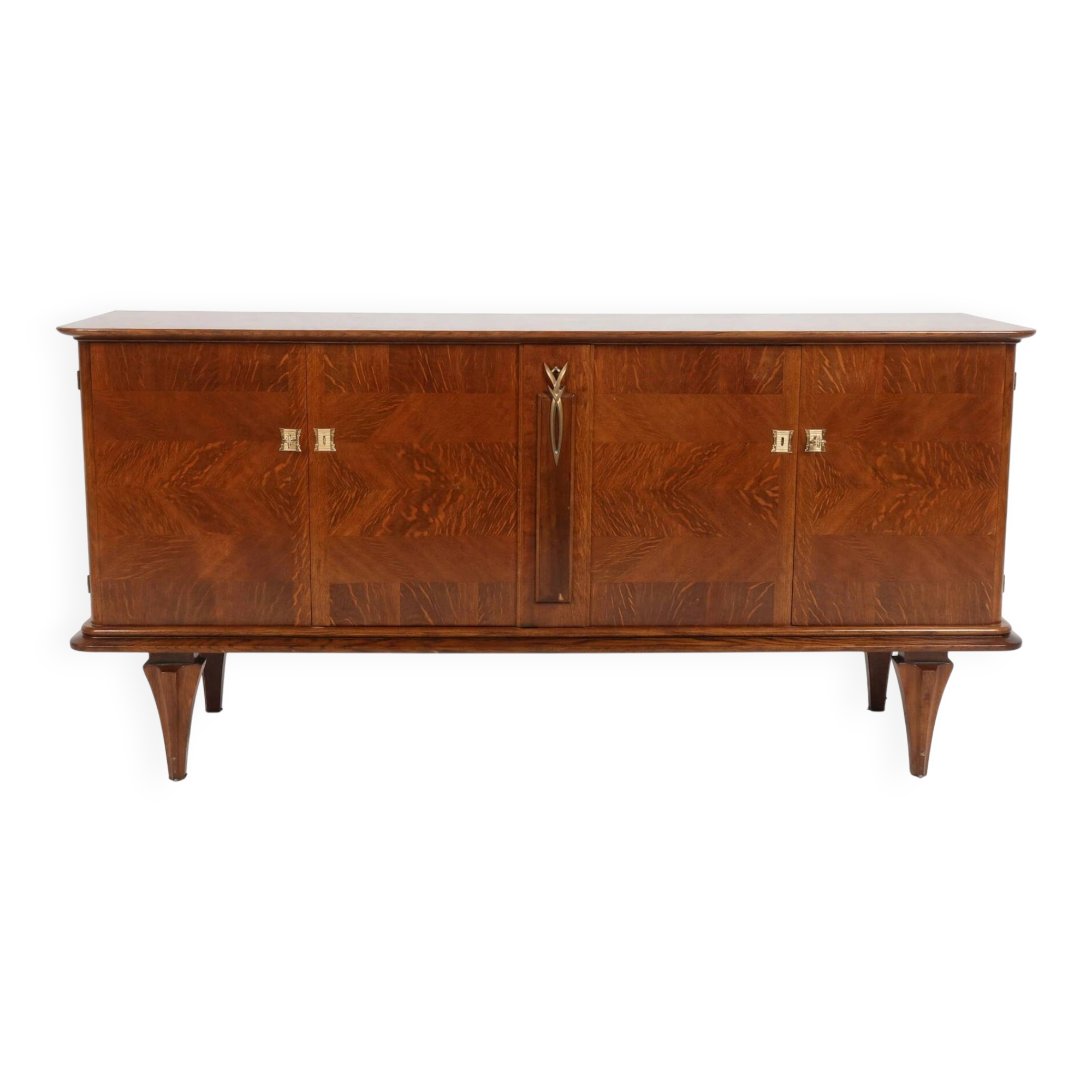Enfilade Art Deco buffet with diamond point in oak - 1930s-1950s - 3