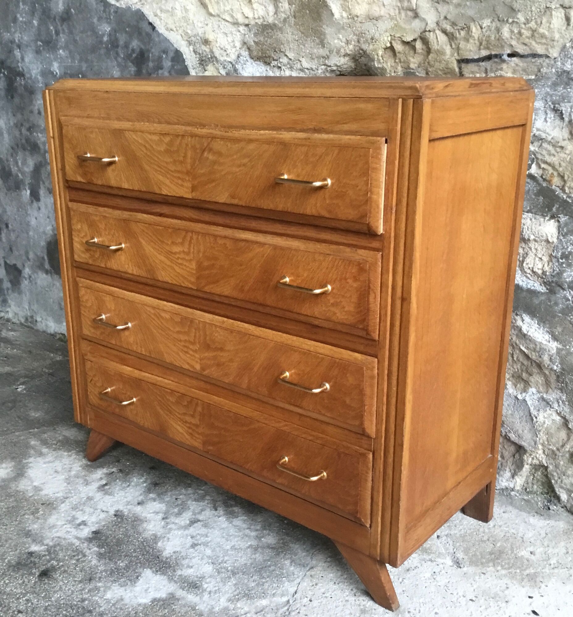 Vintage chest of drawers with compass legs - 4 drawers - 1960