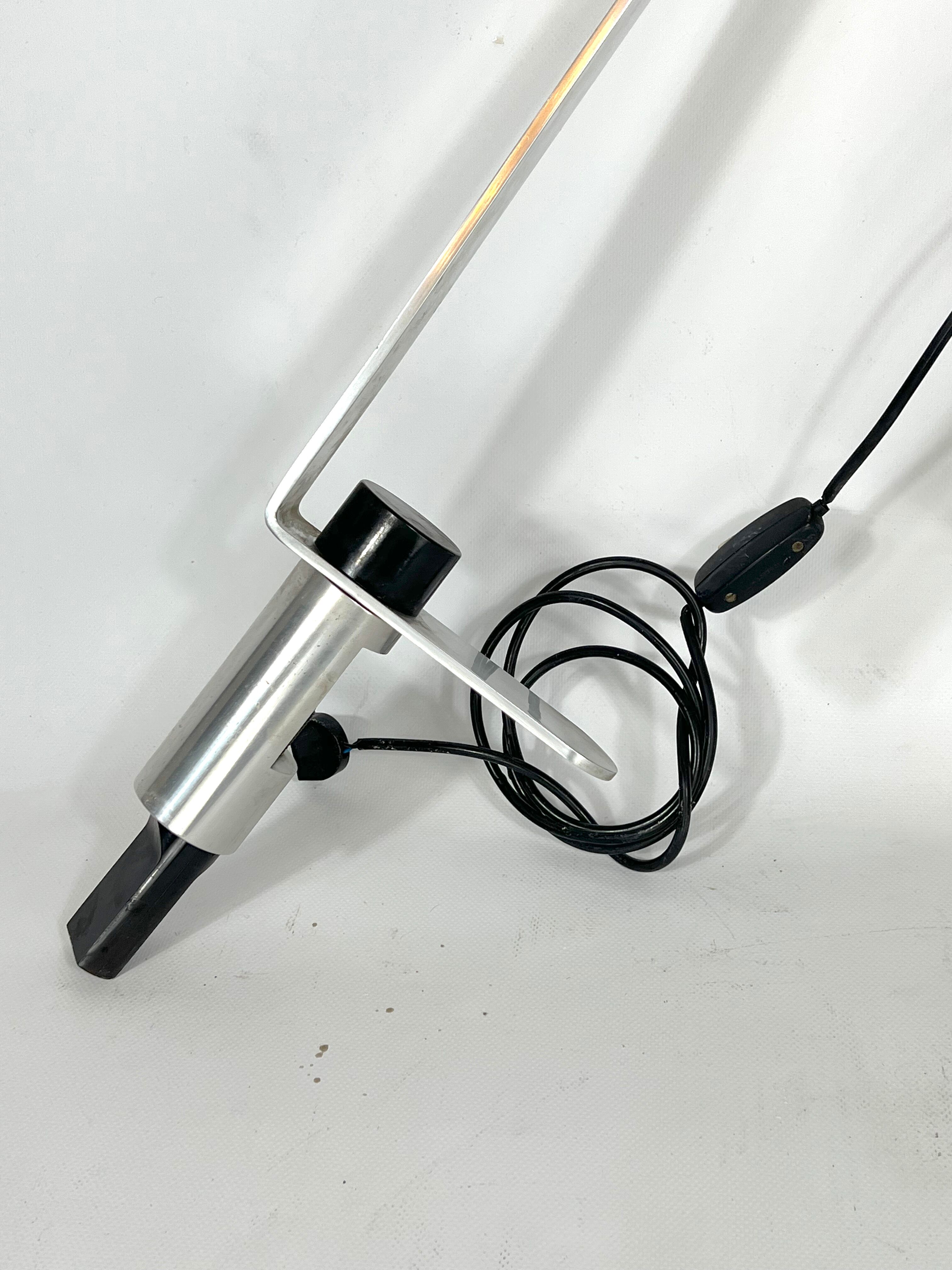 Vintage Italian aluminum and lacquer desk lamp from 60s