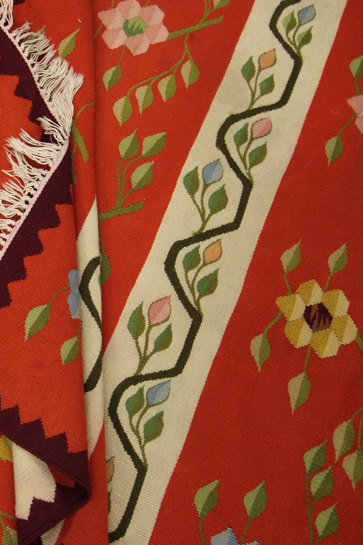 1950s Moldavian Kilim Runner Rug 96 x 200 cm