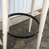 Pair of white and red 1950s bar stools