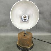 1940 industrial table lamp in aluminium and metal, Czechoslovakia