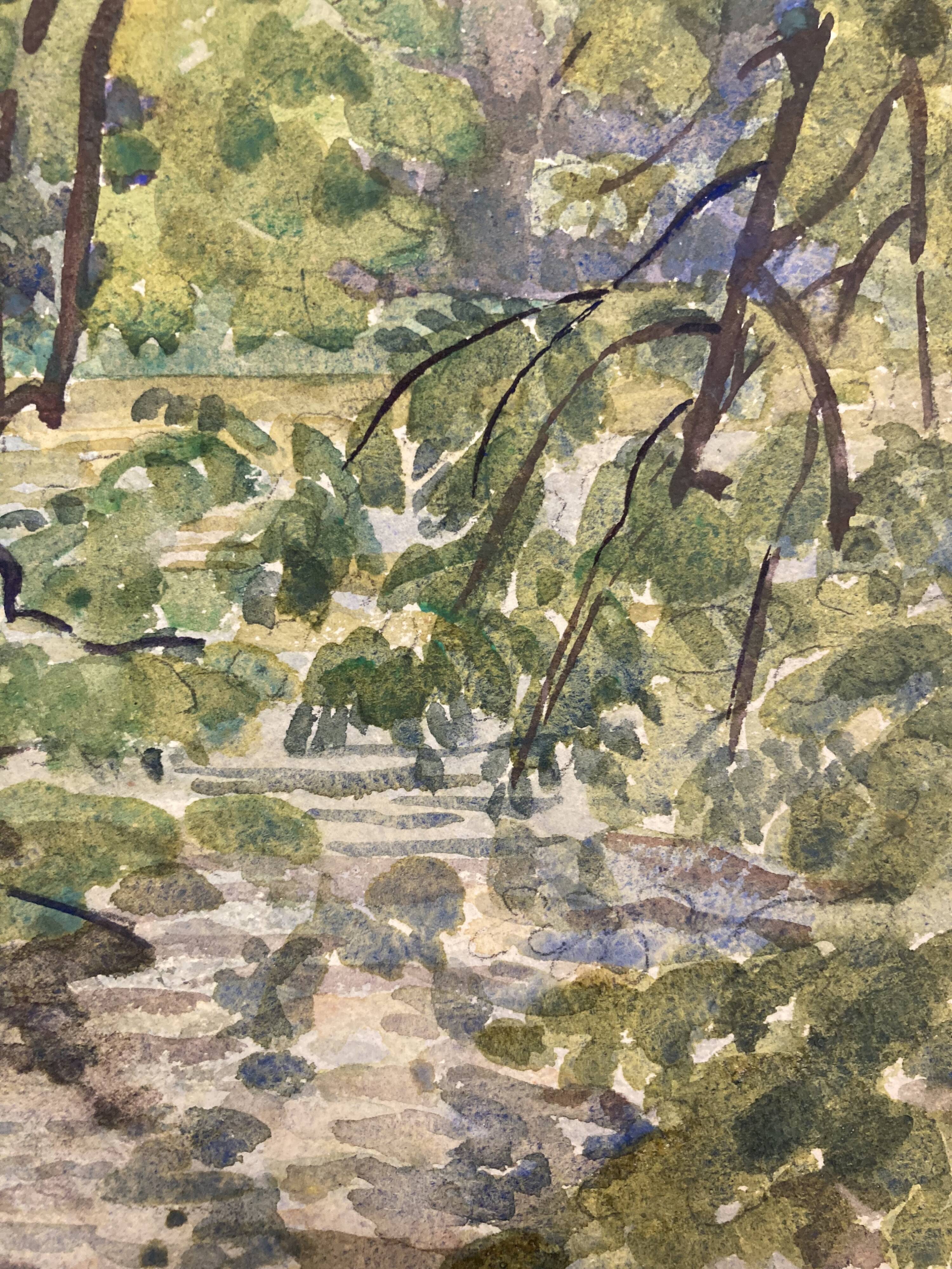 Vintage landscape watercolor