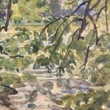 Aquarelle paysage vintage