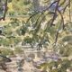 Vintage landscape watercolor