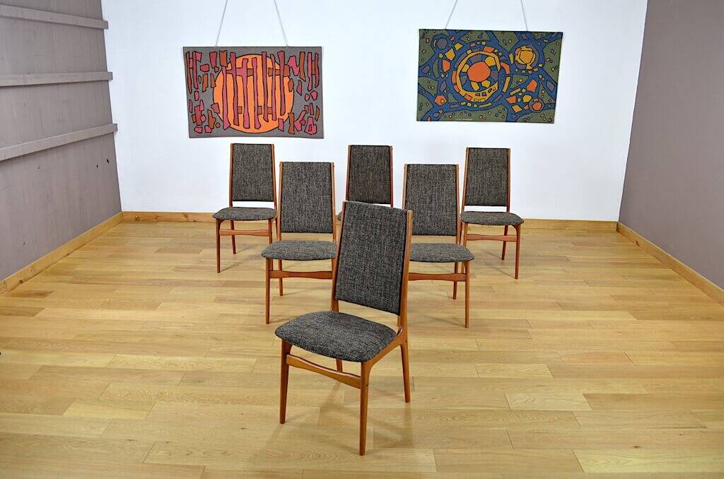 Set of 6 Danish Chairs by Schionning & Elgaard for Randers 1960