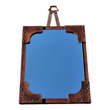 Miroir Mural gainée de cuir