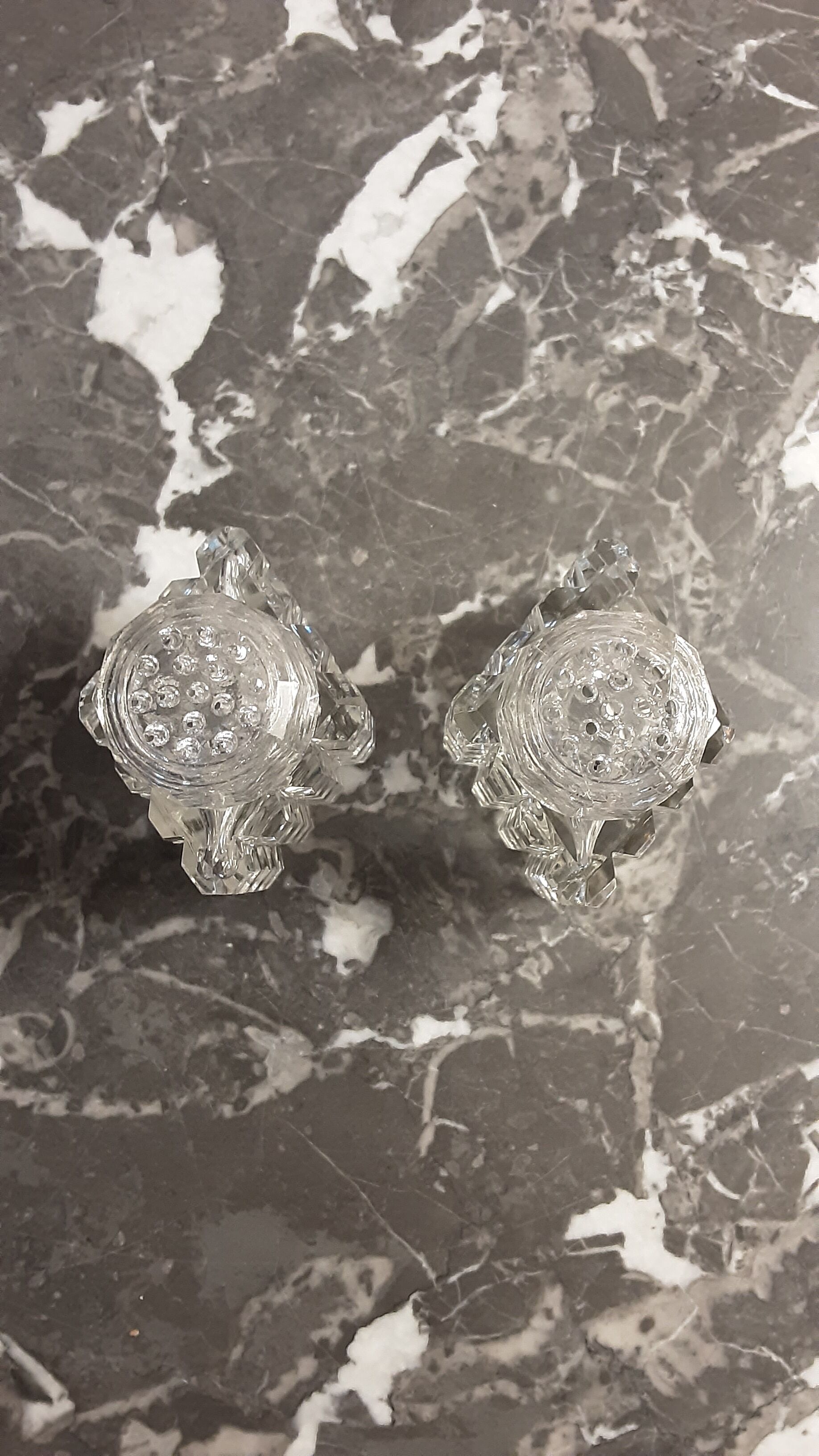 Cut crystal pepper salt shaker - vintage