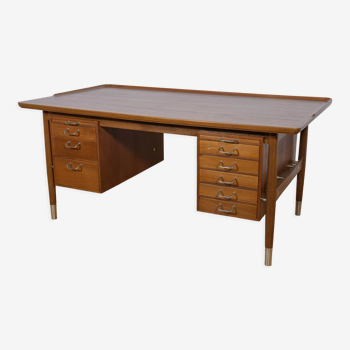 Mid-Century Freestanding Teak Desk, 1970s