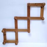 Vintage solid pine accordion coat rack