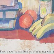 Lithographie de nature morte 'el círculo artístico de sant lluc'