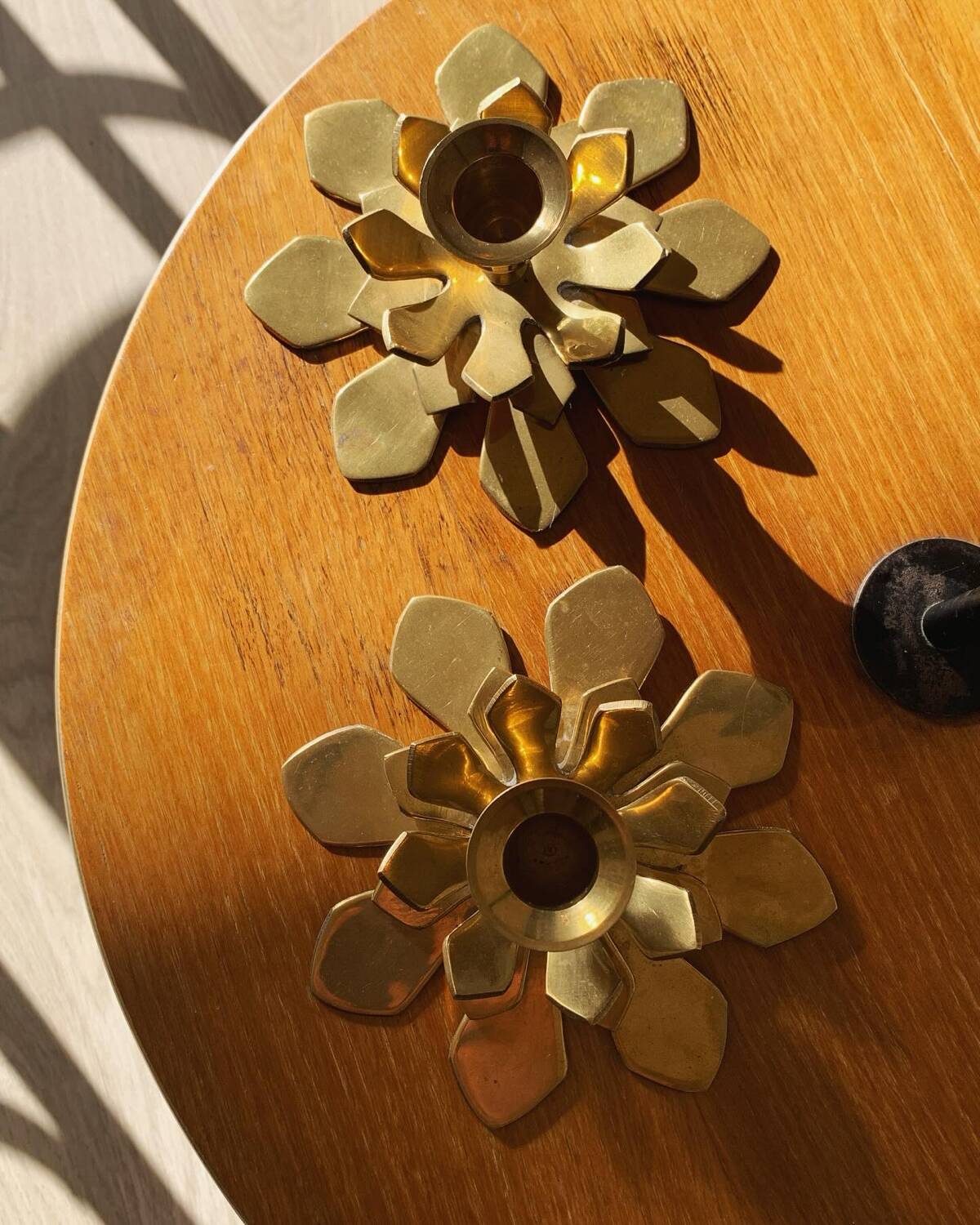 Old brass candlesticks